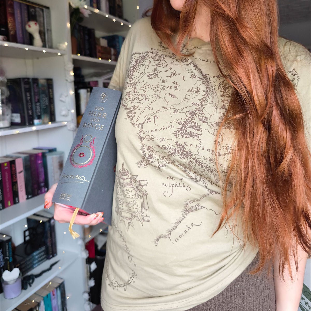 Immagine del prodotto Il Signore degli Anelli - T-shirt mappa della Terra di Mezzo marrone