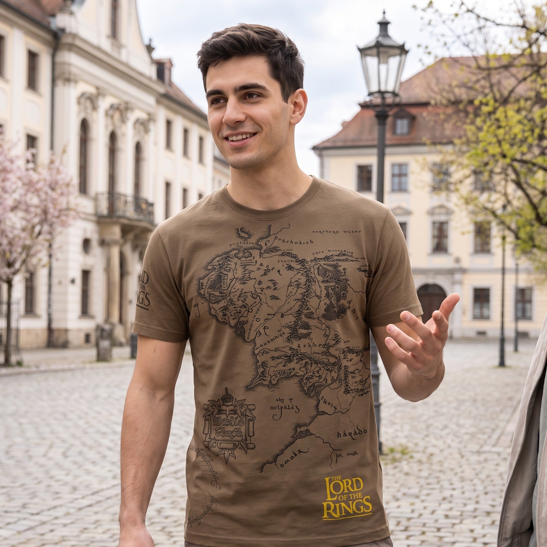 Immagine del prodotto Il Signore degli Anelli - T-shirt mappa della Terra di Mezzo marrone