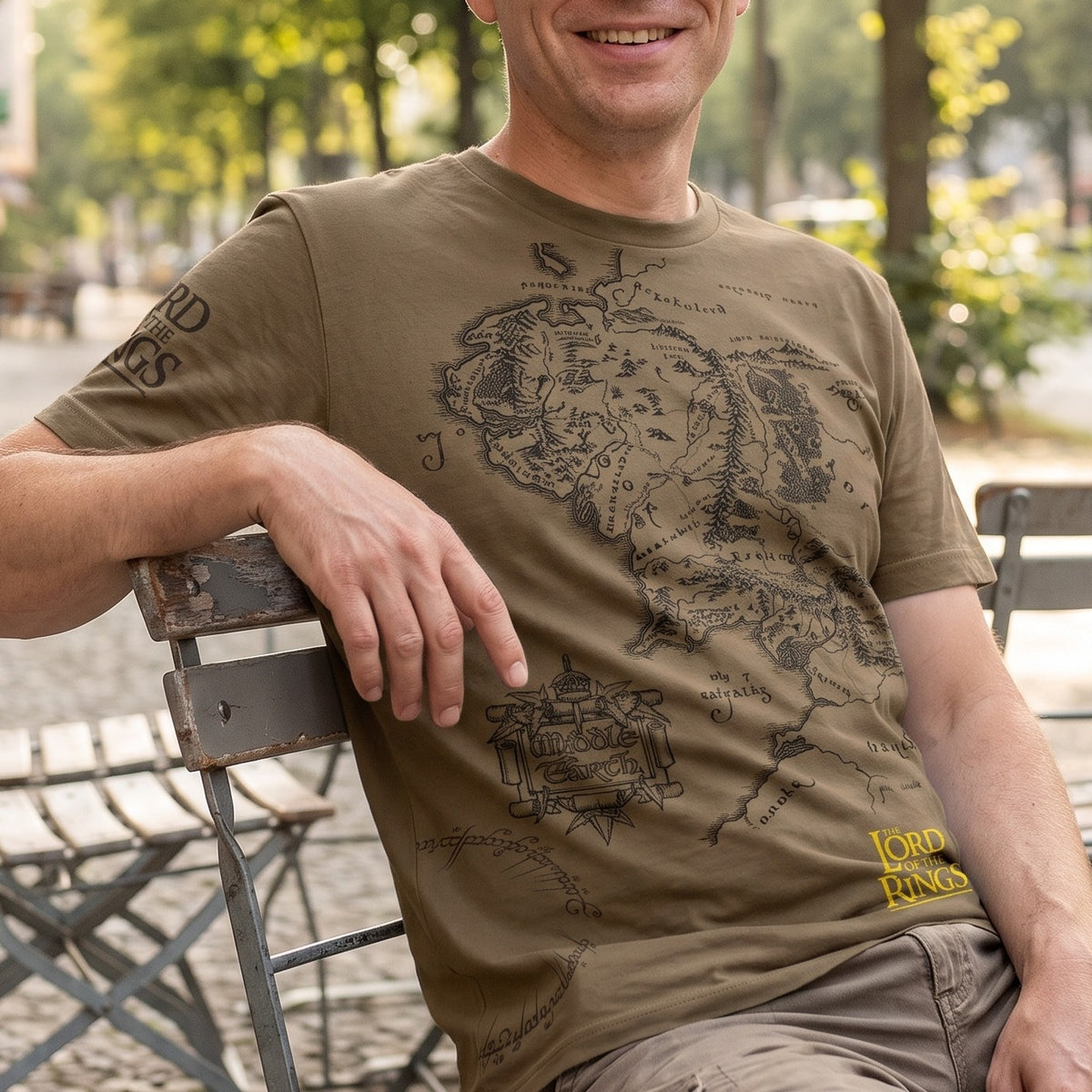 Immagine del prodotto Il Signore degli Anelli - T-shirt mappa della Terra di Mezzo marrone