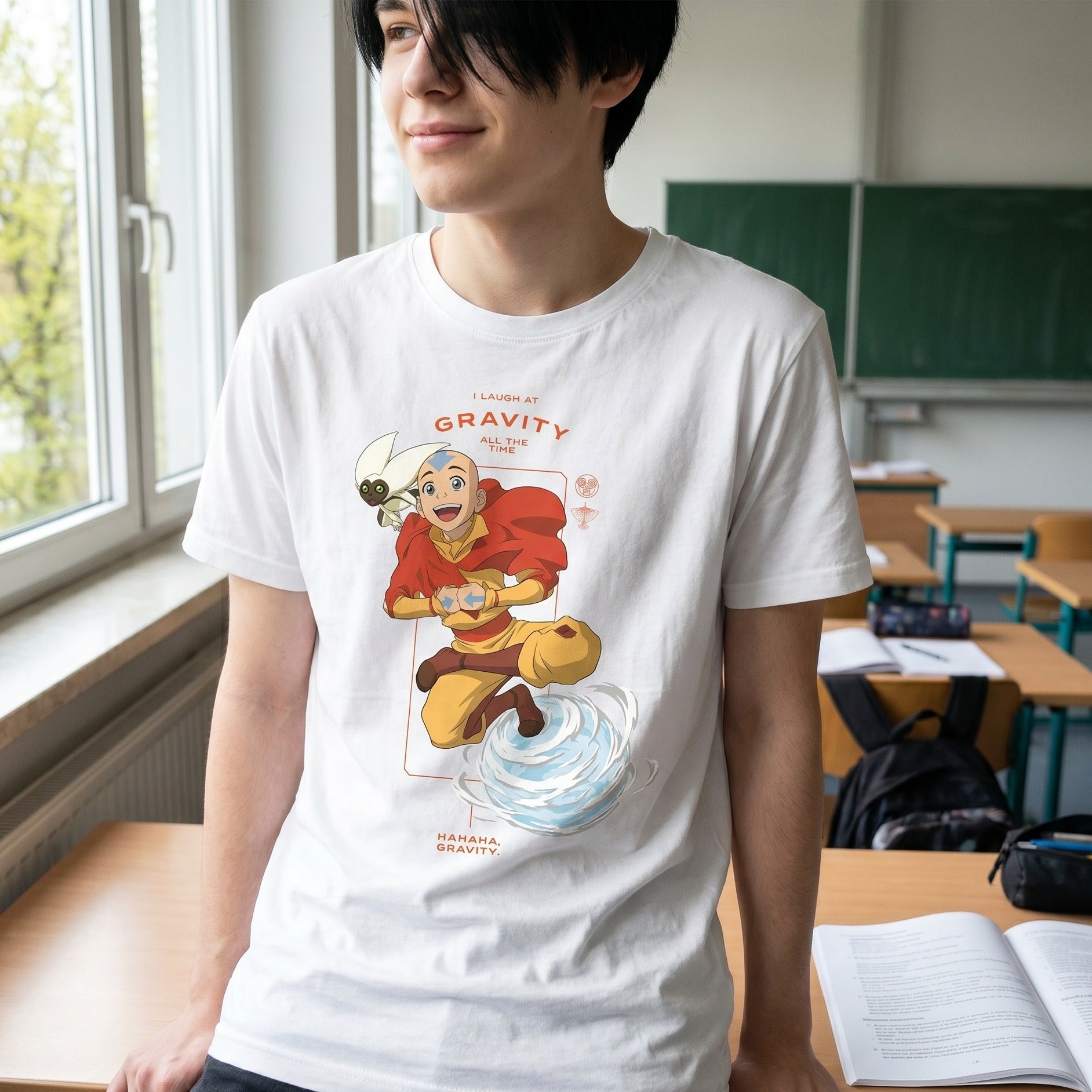 Immagine del prodotto Avatar – T-shirt Aang Laugh at Gravity bianca