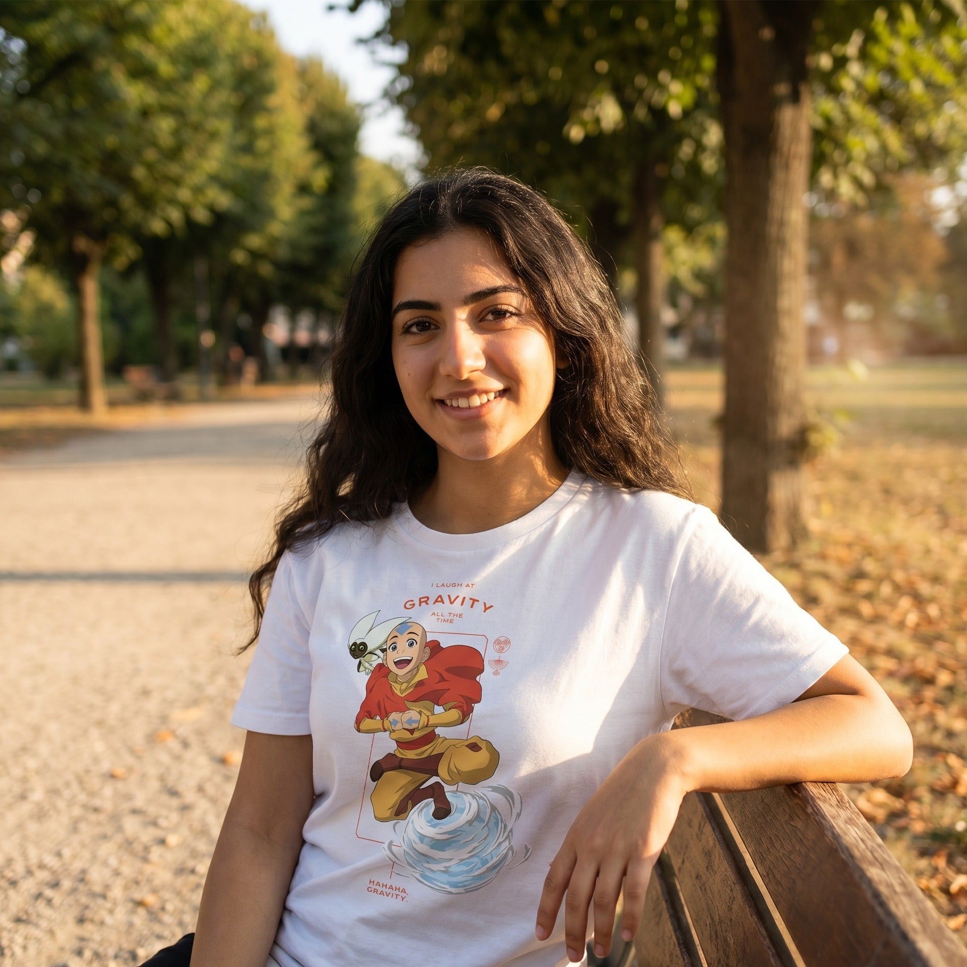 Immagine del prodotto Avatar – T-shirt Aang Laugh at Gravity bianca