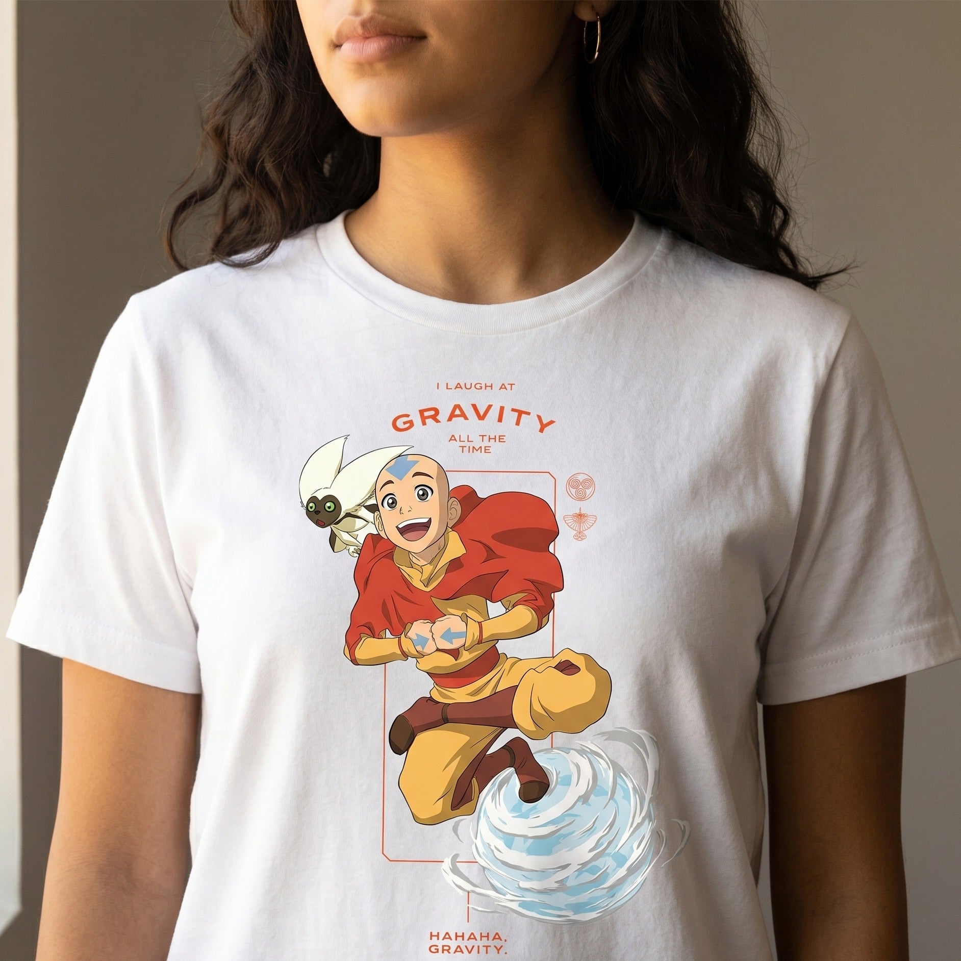 Immagine del prodotto Avatar – T-shirt Aang Laugh at Gravity bianca