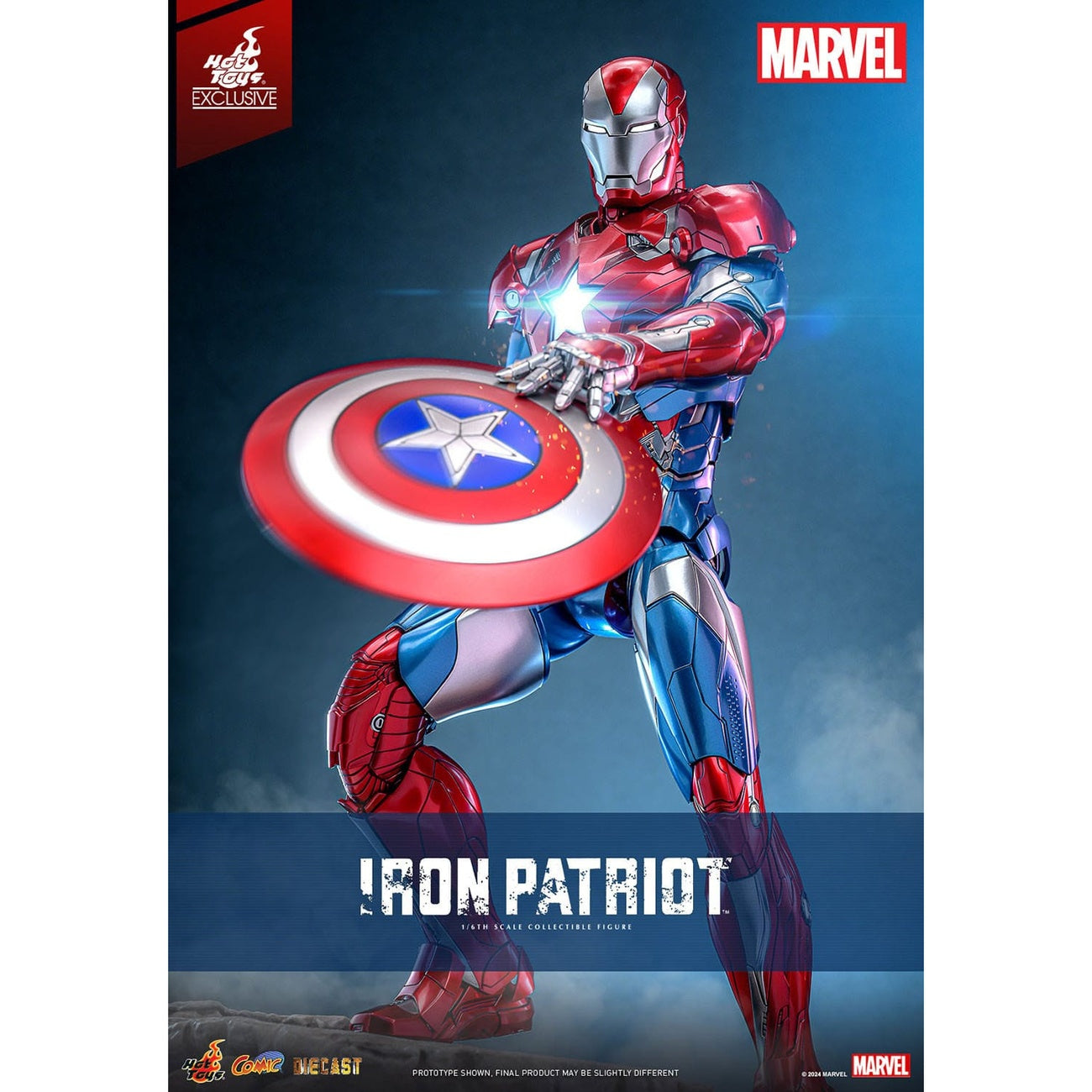 Immagine del prodotto Marvel - Iron Patriot Comic Diecast Masterpiece action figure esclusiva in scala 1:6