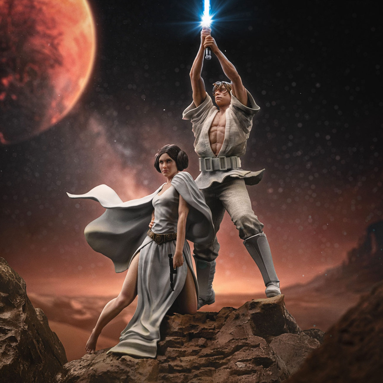 Immagine del prodotto Star Wars Statua Deluxe Art Scale 1/10 Luke e Leia 41 cm