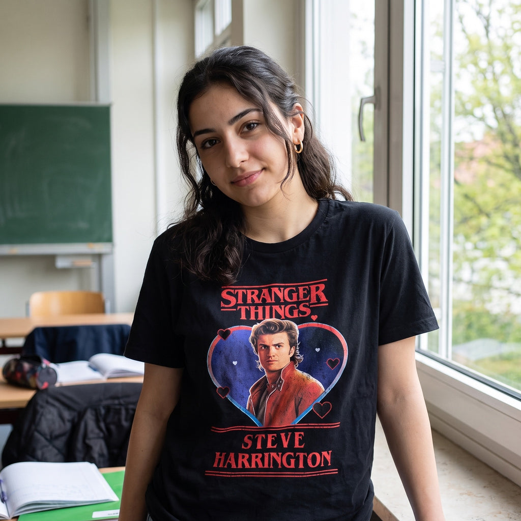 Immagine del prodotto Stranger Things - T-shirt Steve Love nera