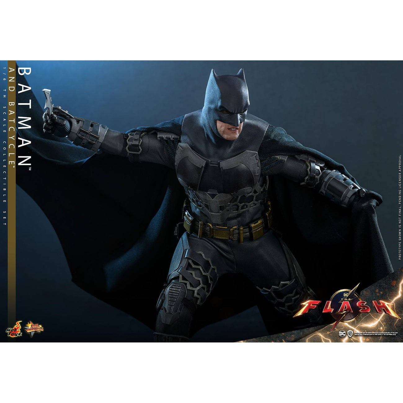 Immagine del prodotto The Flash Movie Masterpiece action figure con veicolo 1/6 Batman & Batcycle set 30 cm