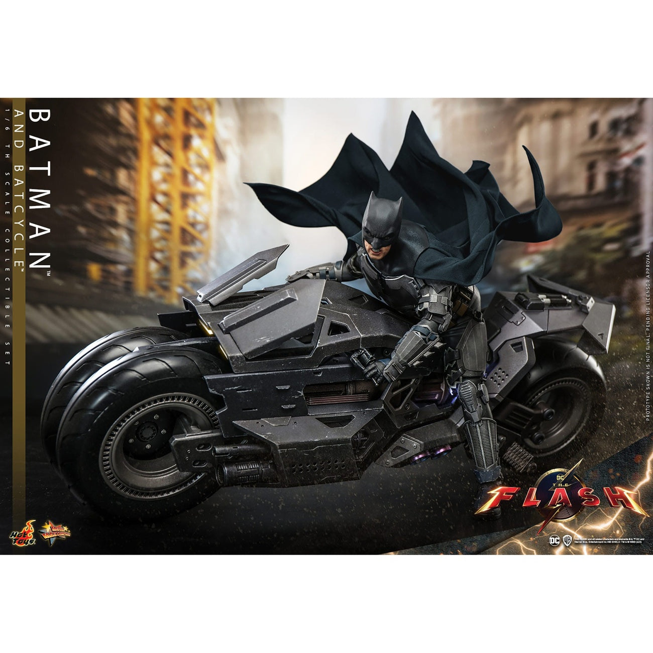 Immagine del prodotto The Flash Movie Masterpiece action figure con veicolo 1/6 Batman & Batcycle set 30 cm