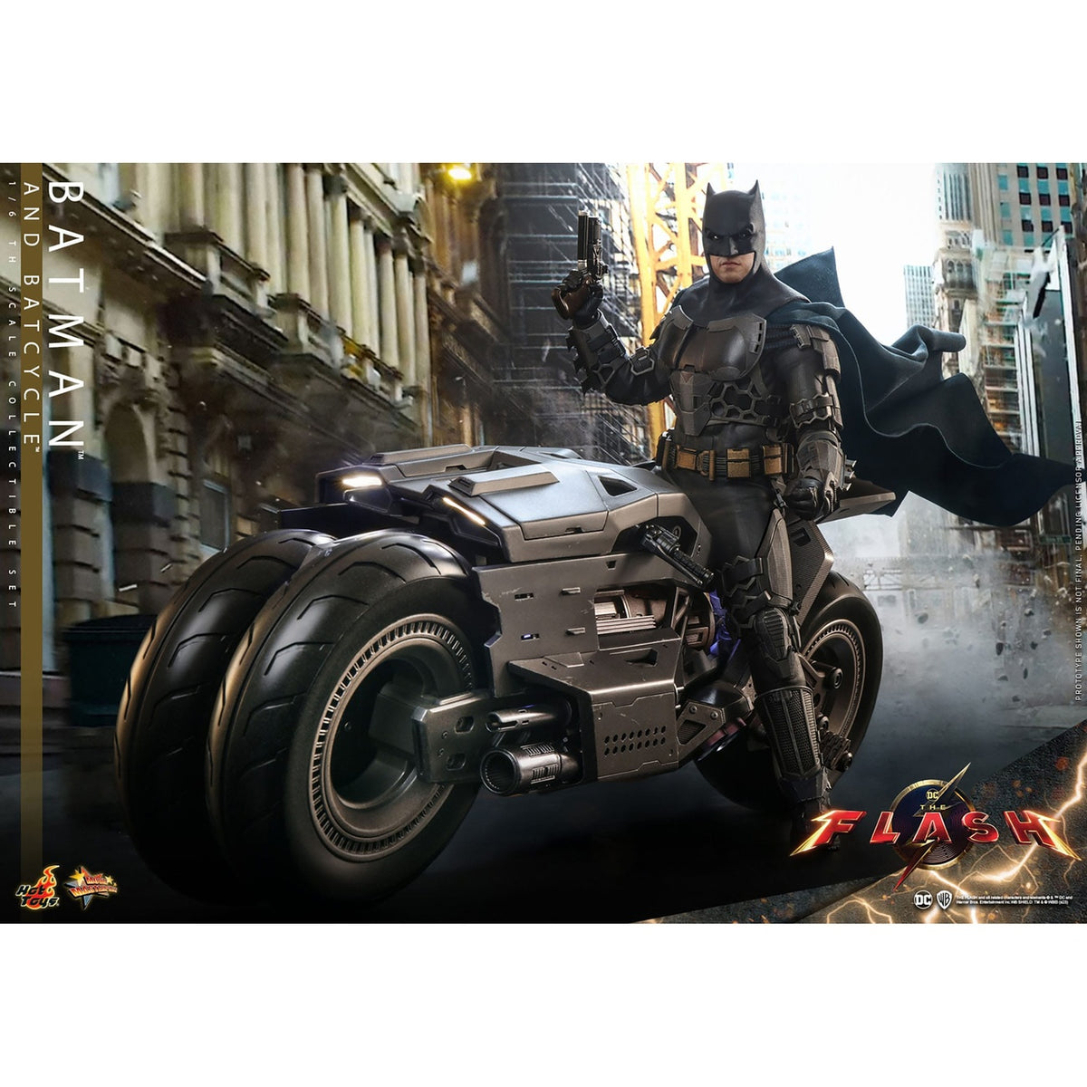 Immagine del prodotto The Flash Movie Masterpiece action figure con veicolo 1/6 Batman & Batcycle set 30 cm
