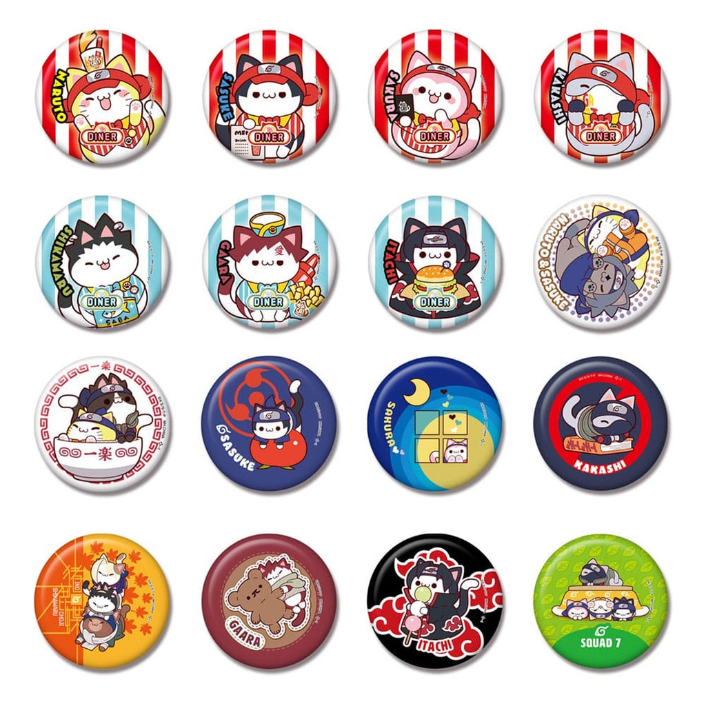 Product image Naruto Mega Cat Project Nyaruto! Metal Pin Buttons 5 cm Assortment (16)