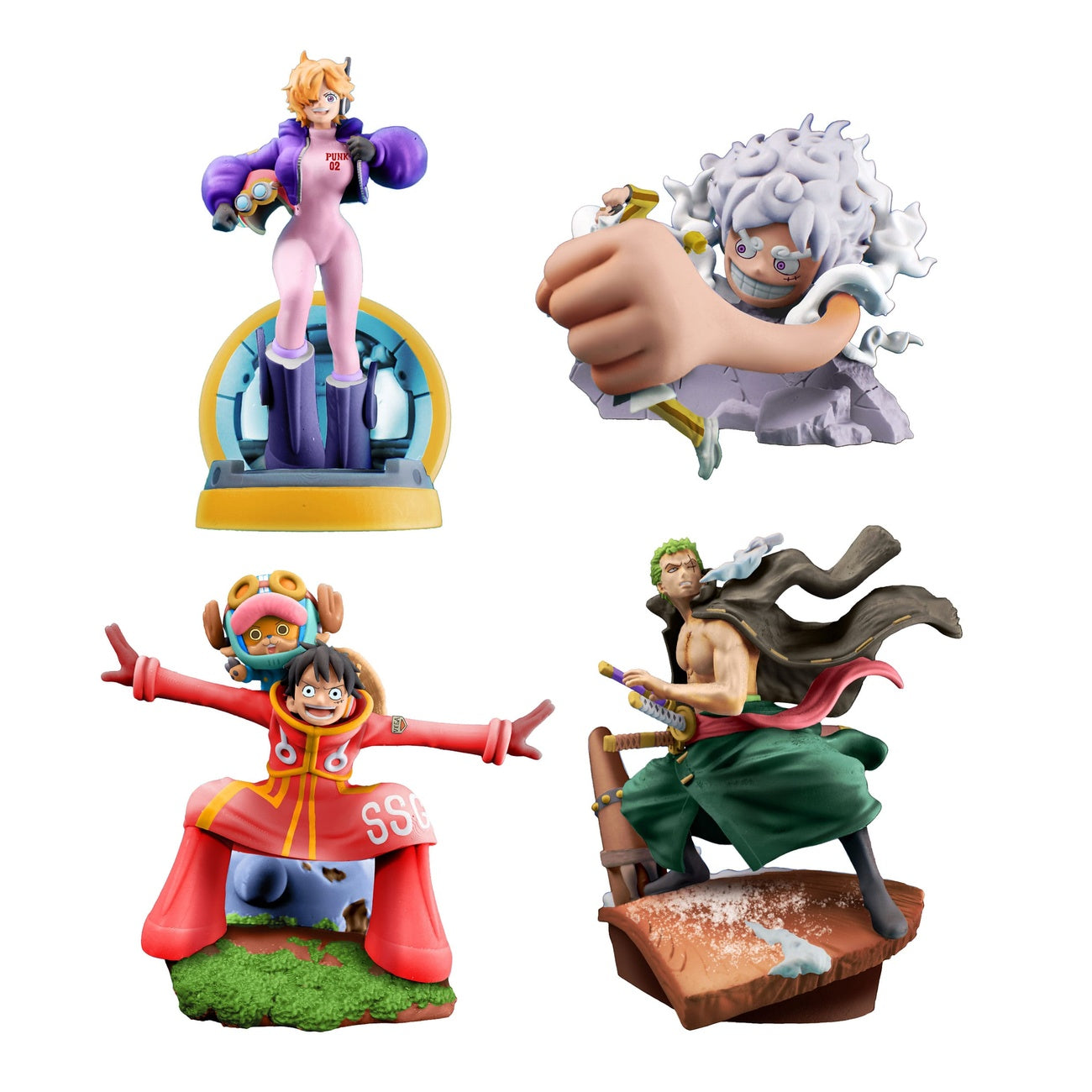 Immagine del prodotto One Piece Petitrama Mini Statua in PVC Logbox Re Birth Egghead Set 9 cm