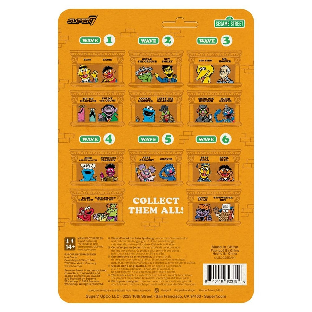 Immagine del prodotto Sesame Street action figure ReAction Wave 06 Bert (PJ) 10 cm