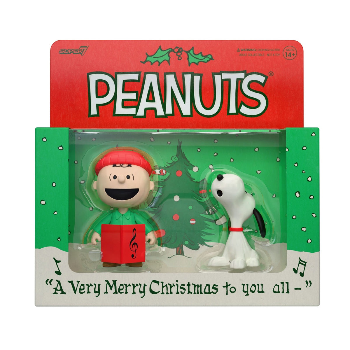 Immagine del prodotto Peanuts ReAction Set di 2 action figure Charlie Brown e Snoopy (Canto di Natale) 10 cm