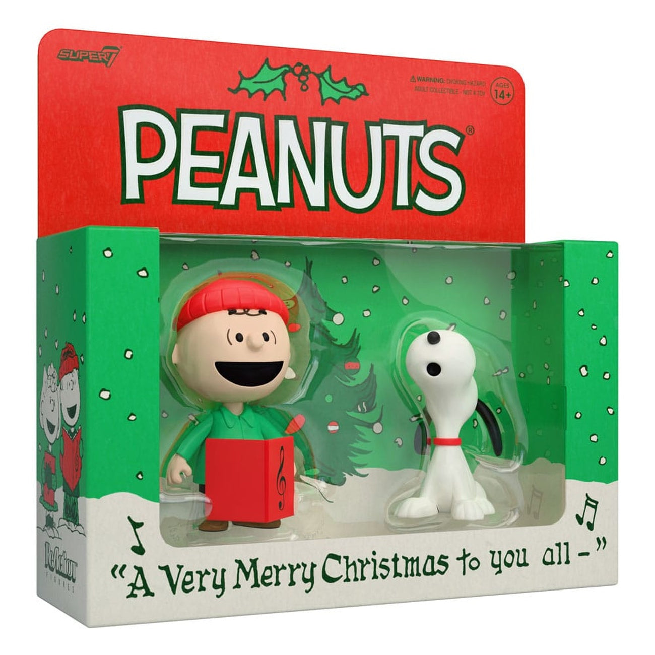 Immagine del prodotto Peanuts ReAction Set di 2 action figure Charlie Brown e Snoopy (Canto di Natale) 10 cm