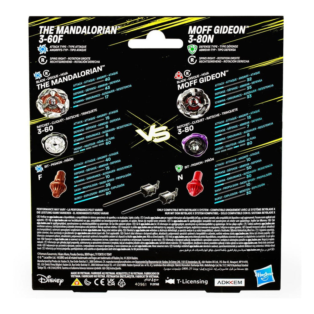 Immagine del prodotto Collaborazione Beyblade X e Star Wars The Mandalorian 3-60F vs. Moff Gideon 3-80N