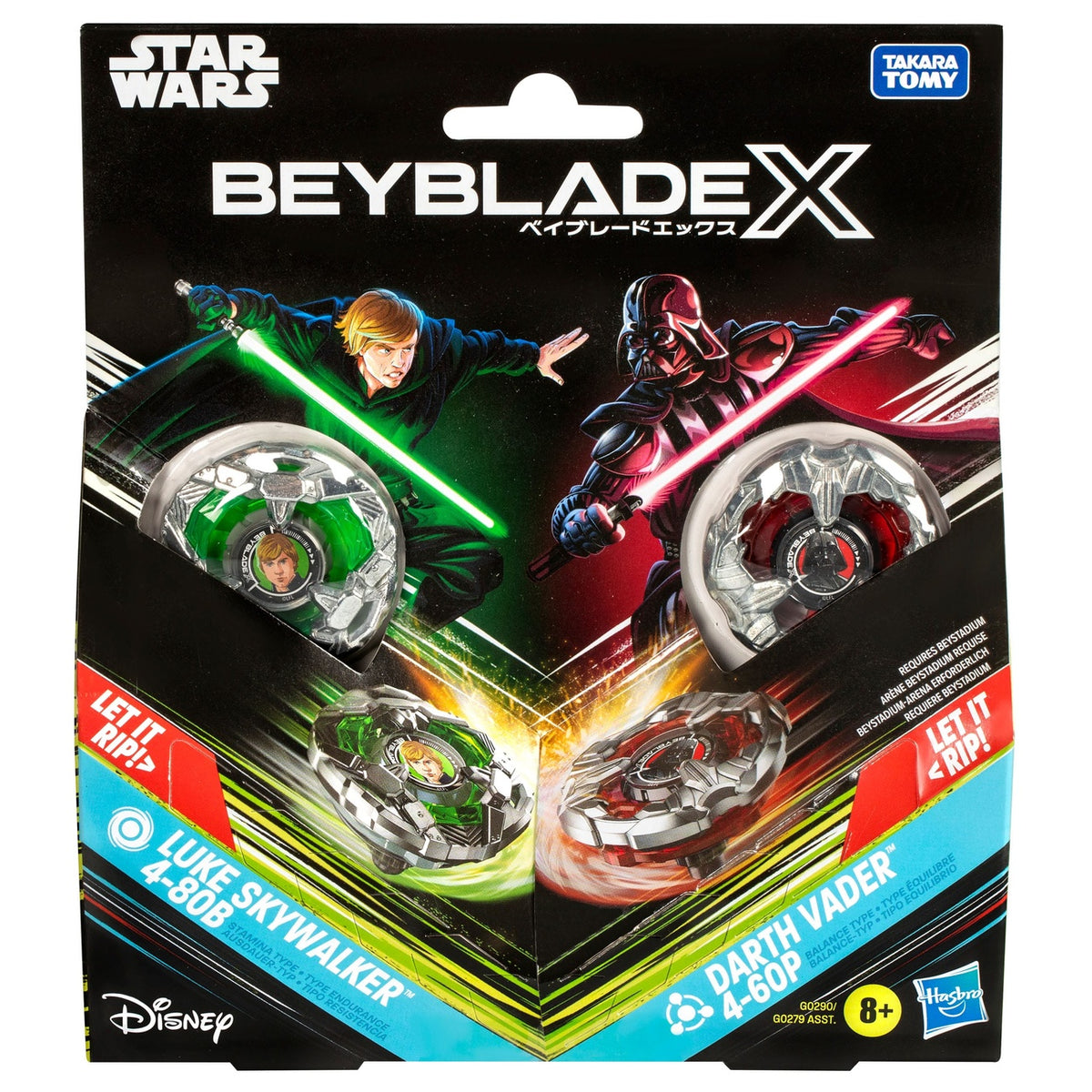 Immagine del prodotto Collaborazione Beyblade X e Star Wars Luke Skywalker 4-80B vs Darth Vader 4-60B