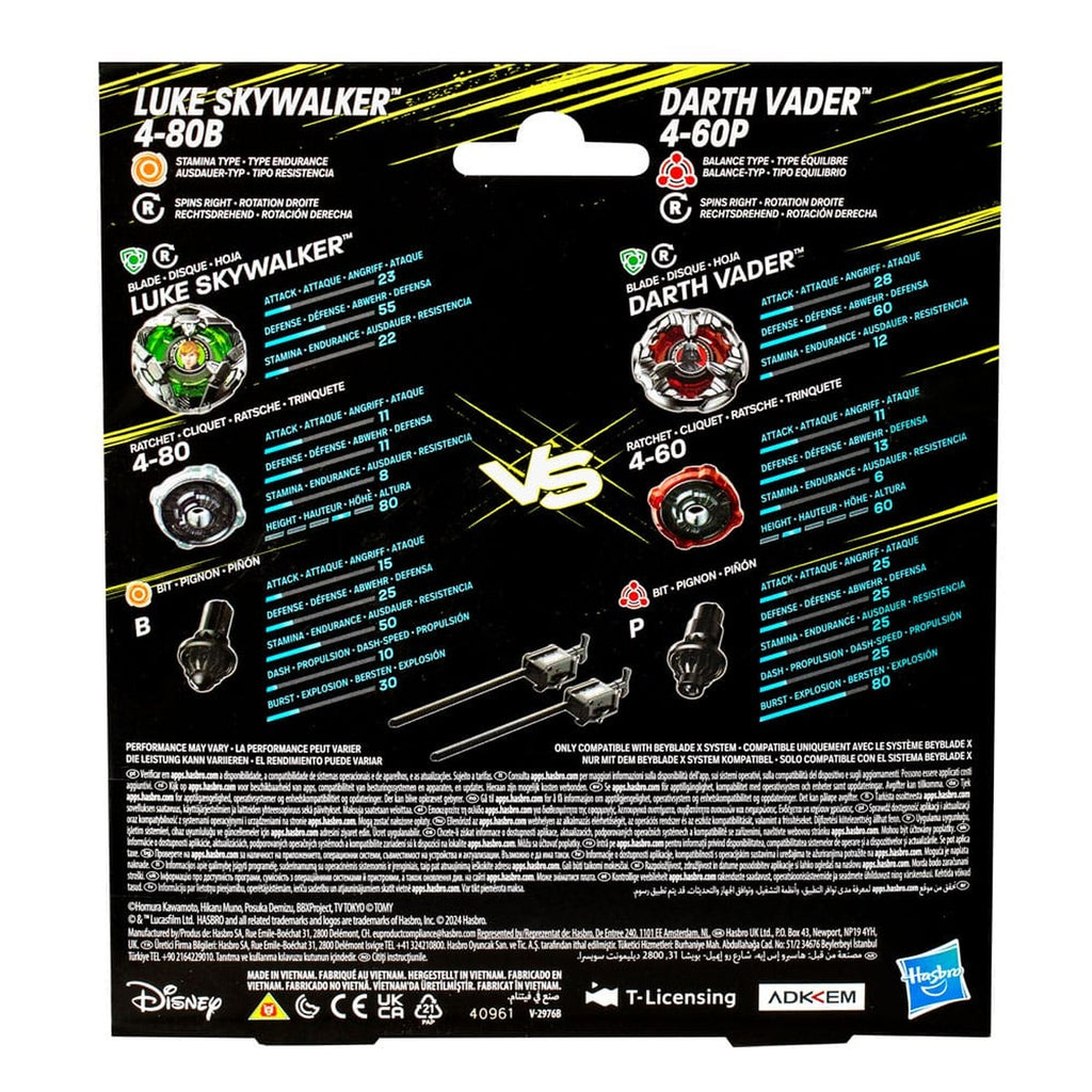 Immagine del prodotto Collaborazione Beyblade X e Star Wars Luke Skywalker 4-80B vs Darth Vader 4-60B