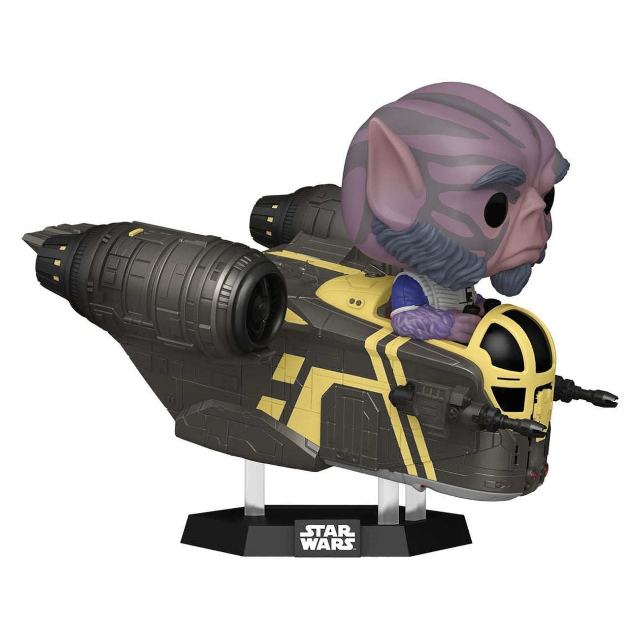 Product image Star Wars: The Mandalorian and Grogu POP! Rides Deluxe Vinyl Bobble-Head Figure Zeb Orrelios in the Razor Crest 9 cm