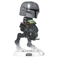 Product image Star Wars: The Mandalorian and Grogu POP! Rides Deluxe Vinyl Bobble-Head Figure The Mandalorian with Grogu in Imperial Remnant AT-RT 9 cm