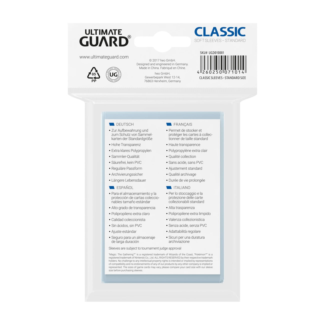 Immagine del prodotto Ultimate Guard Bustine Classic Formato Standard (100)