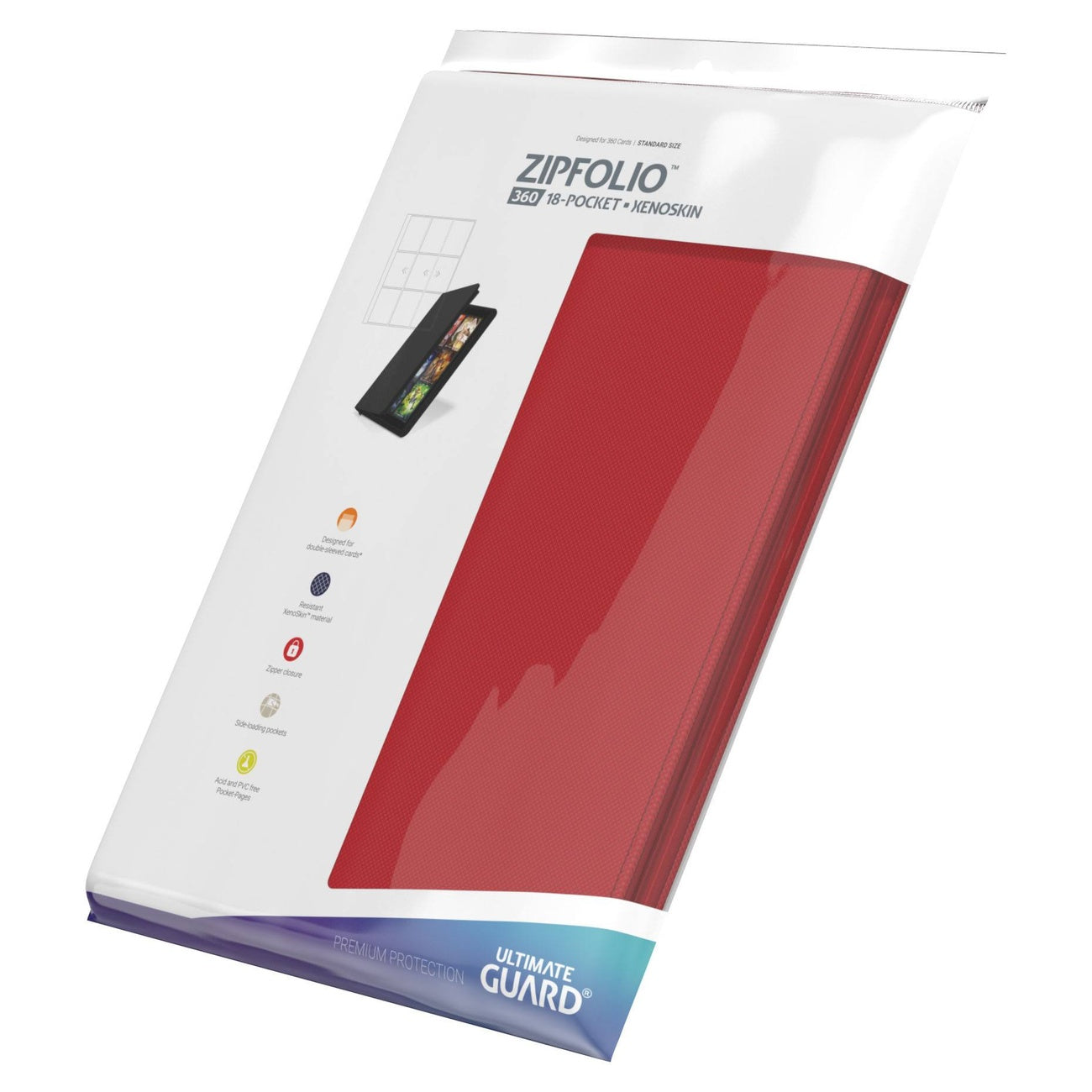 Immagine del prodotto Ultimate Guard Zipfolio 360 18-Pocket Xenoskin - Rosso