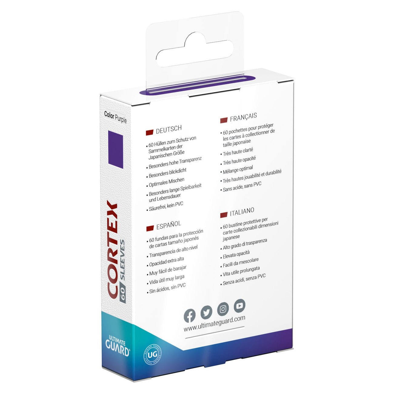 Immagine del prodotto Ultimate Guard Cortex Sleeves formato giapponese (60) - Viola