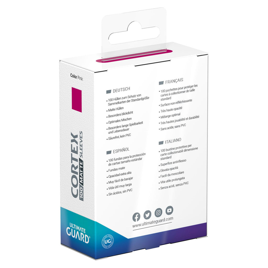 Product image Ultimate Guard Cortex Sleeves Matte Standard Size (100) - Pink