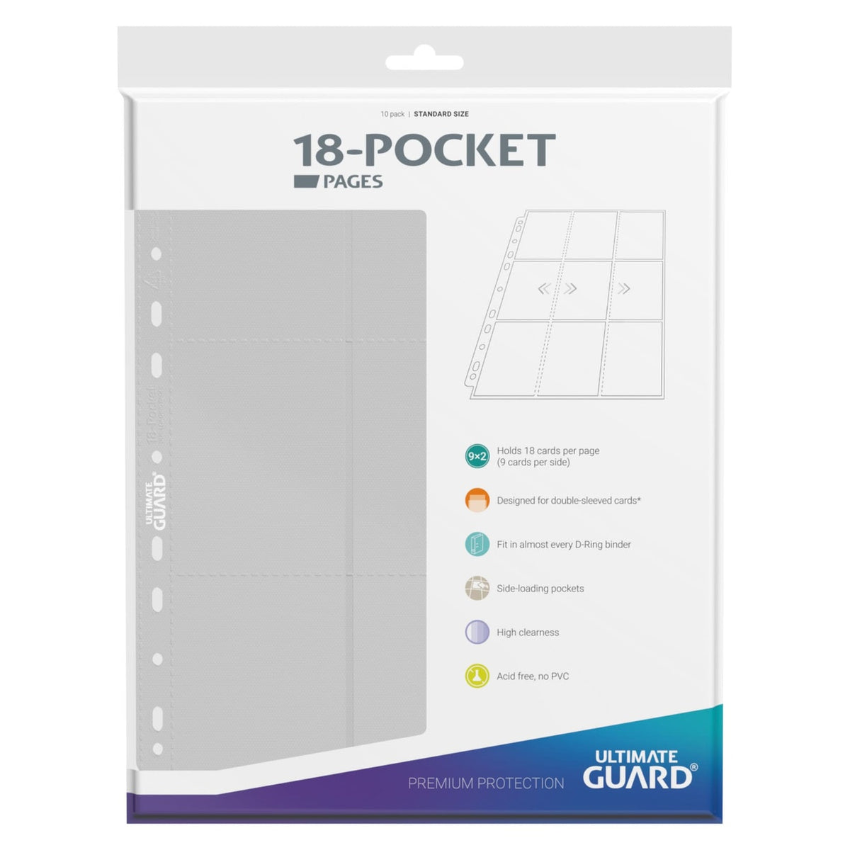 Immagine del prodotto Ultimate Guard Pagine a 18 Tasche con Caricamento Laterale (10) - Bianco