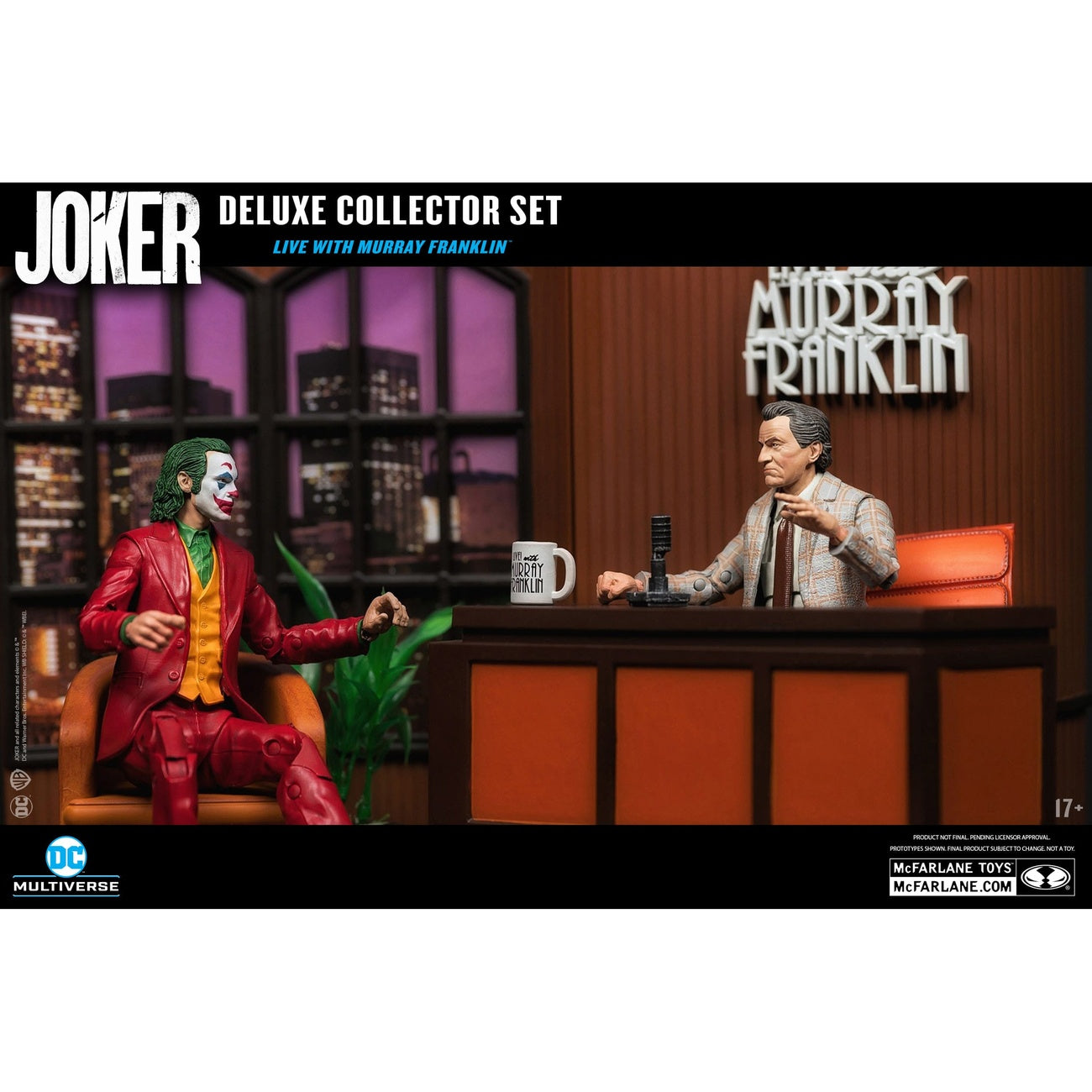 Immagine del prodotto Joker DC Multiverse (film Joker) Action figure Deluxe da collezione The Joker (Live with Murray Franklin) Edizione limitata 18