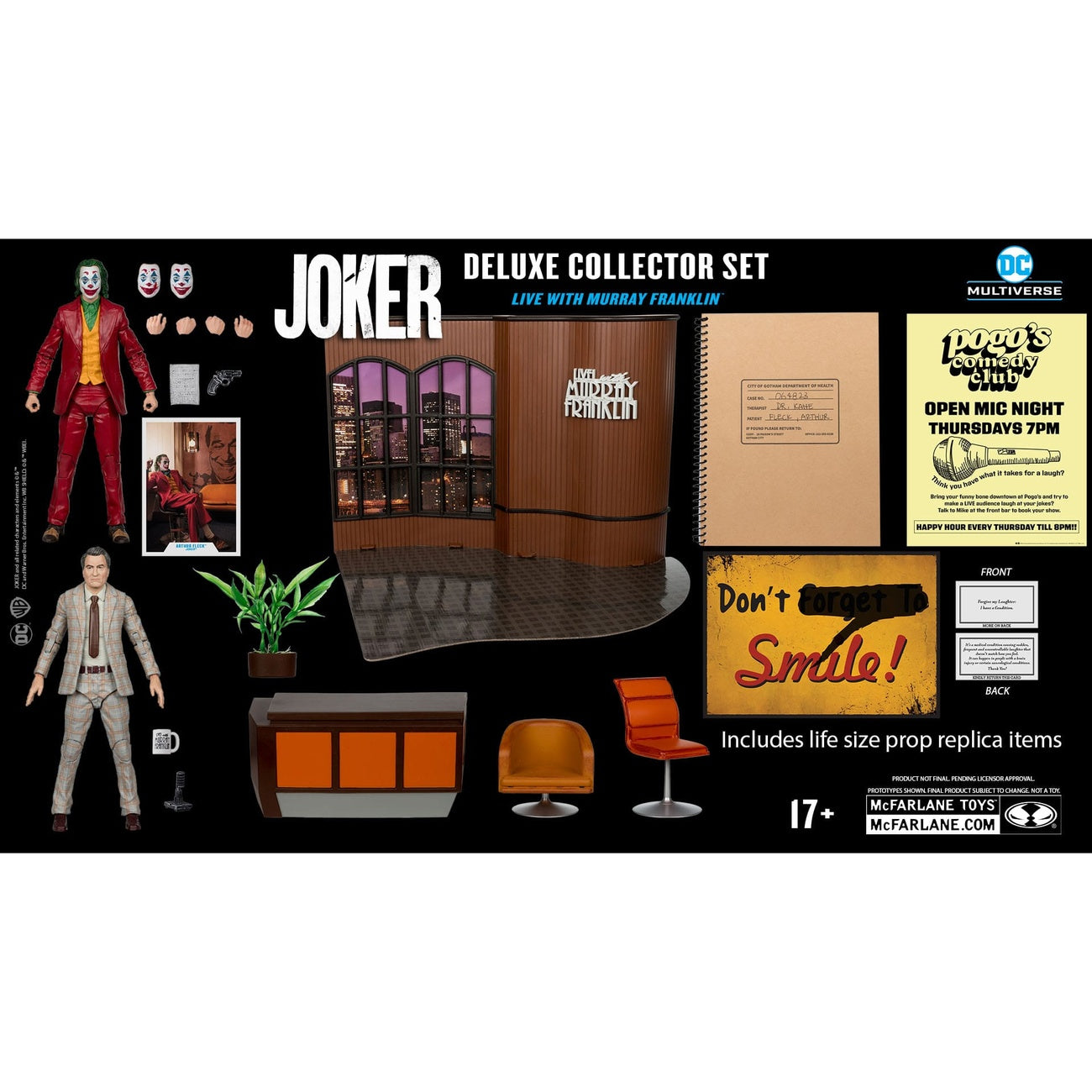 Immagine del prodotto Joker DC Multiverse (film Joker) Action figure Deluxe da collezione The Joker (Live with Murray Franklin) Edizione limitata 18