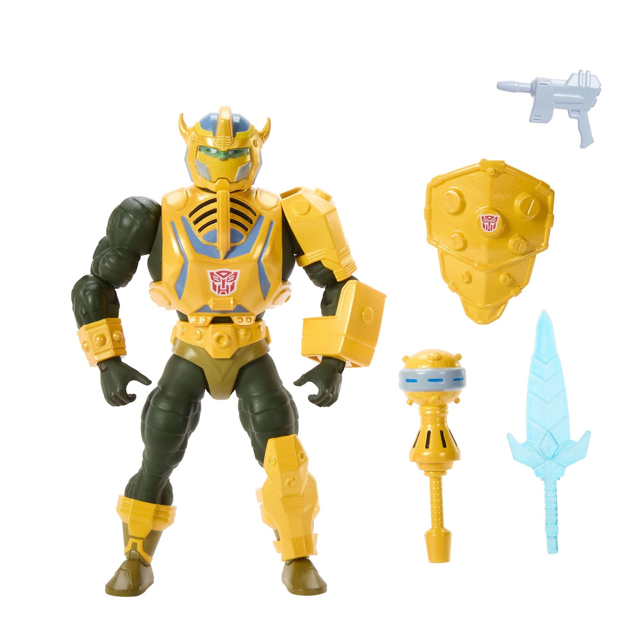 Immagine del prodotto Masters of the Universe x Transformers action figure Bumblebee Armor Man-At-Arms heo Esclusiva europea 14 cm