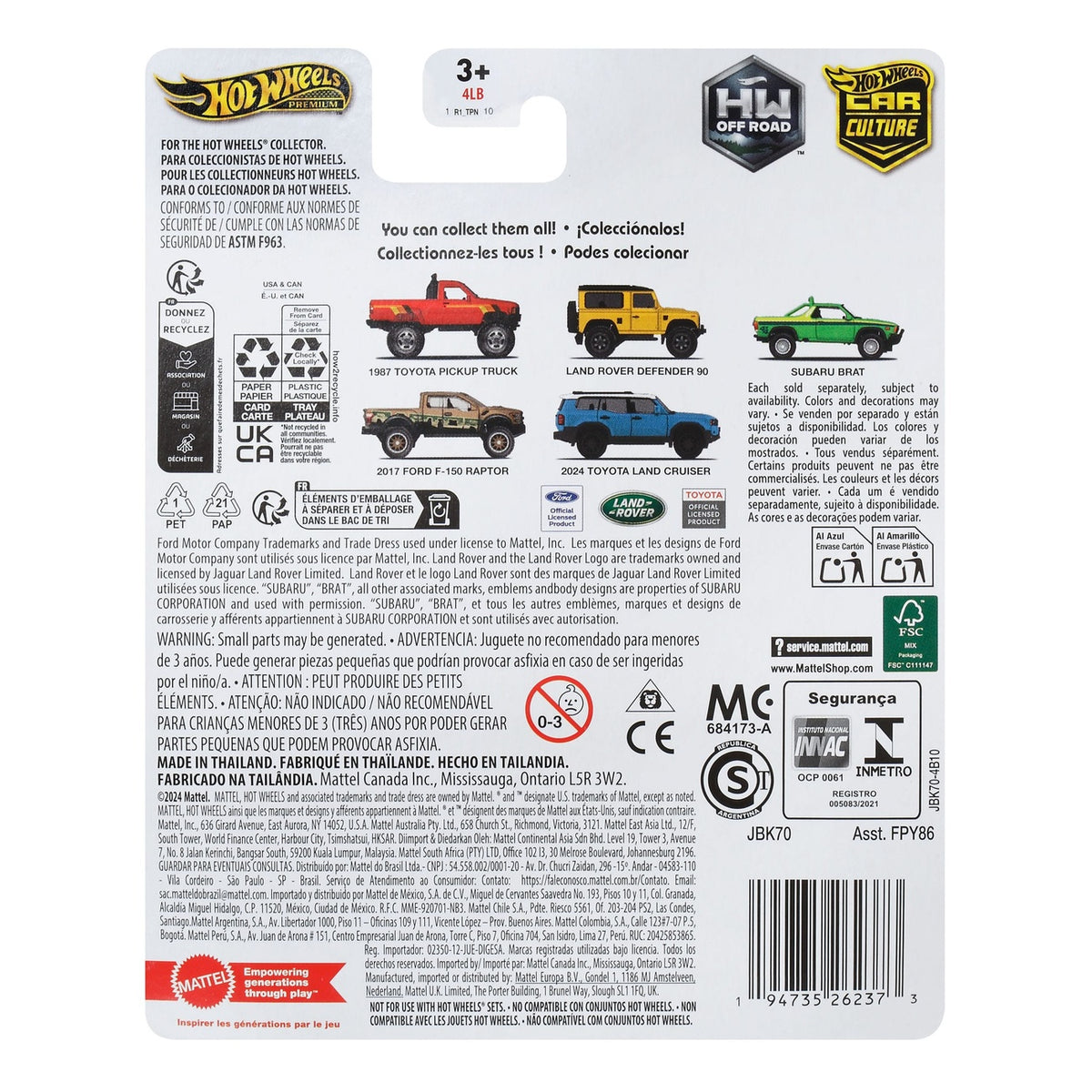 Immagine del prodotto Hot Wheels Premium Car Culture Modellino die-cast 1/64 Ford F-150 Raptor 2017