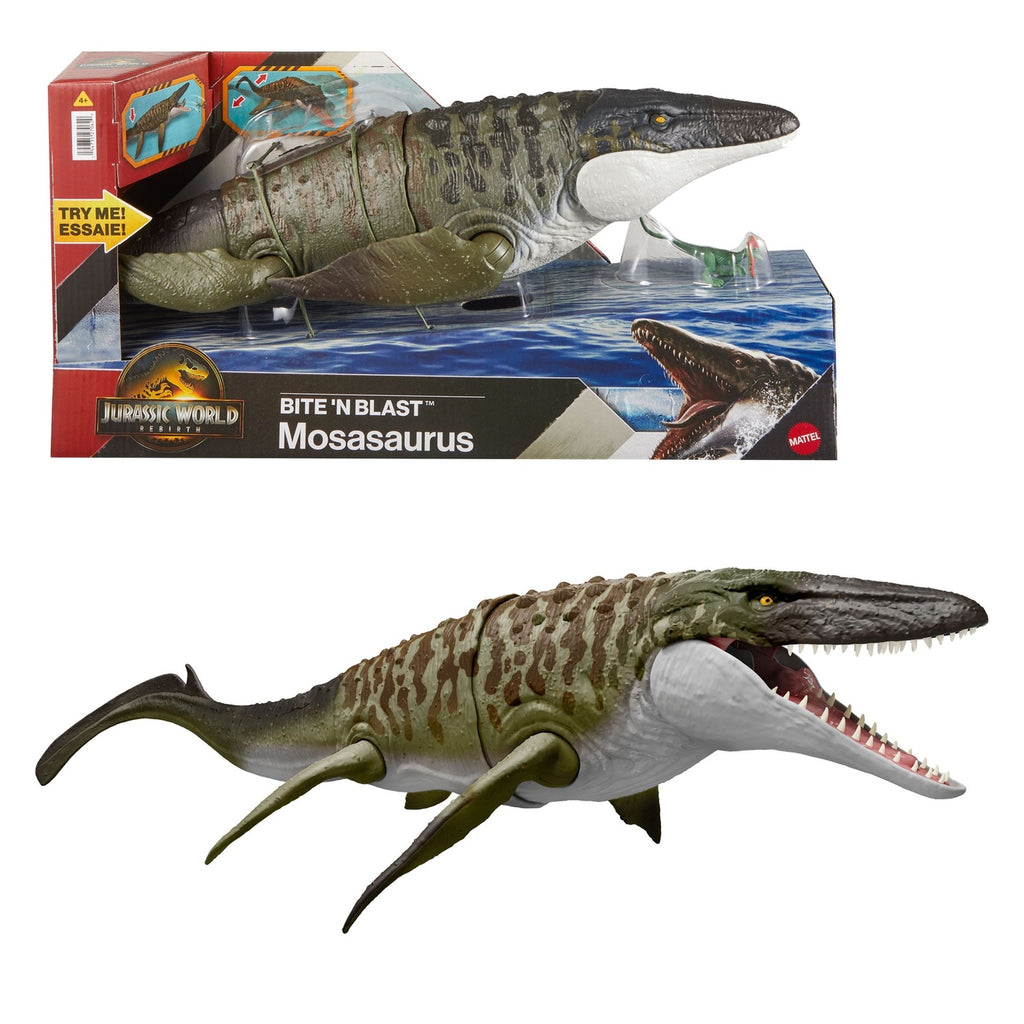 Immagine del prodotto Jurassic World: Rebirth Action figure Mosasaurus Bite 'n Blast 65 cm
