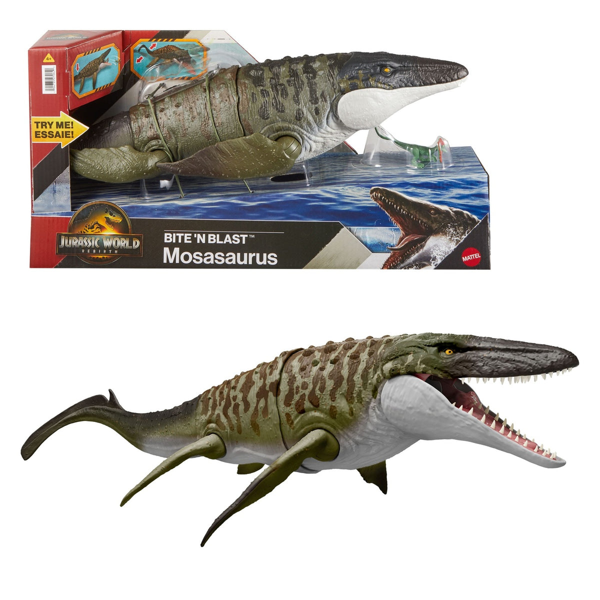Immagine del prodotto Jurassic World: Rebirth Action figure Mosasaurus Bite 'n Blast 65 cm