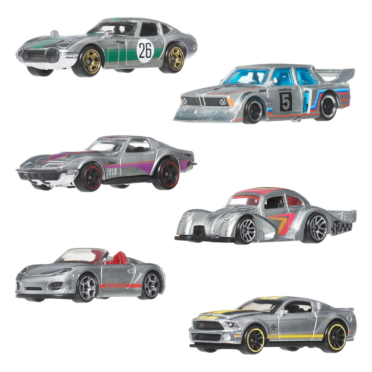 Immagine del prodotto Hot Wheels Silver Series veicoli die-cast confezione da 6 1/64 ZAMAC