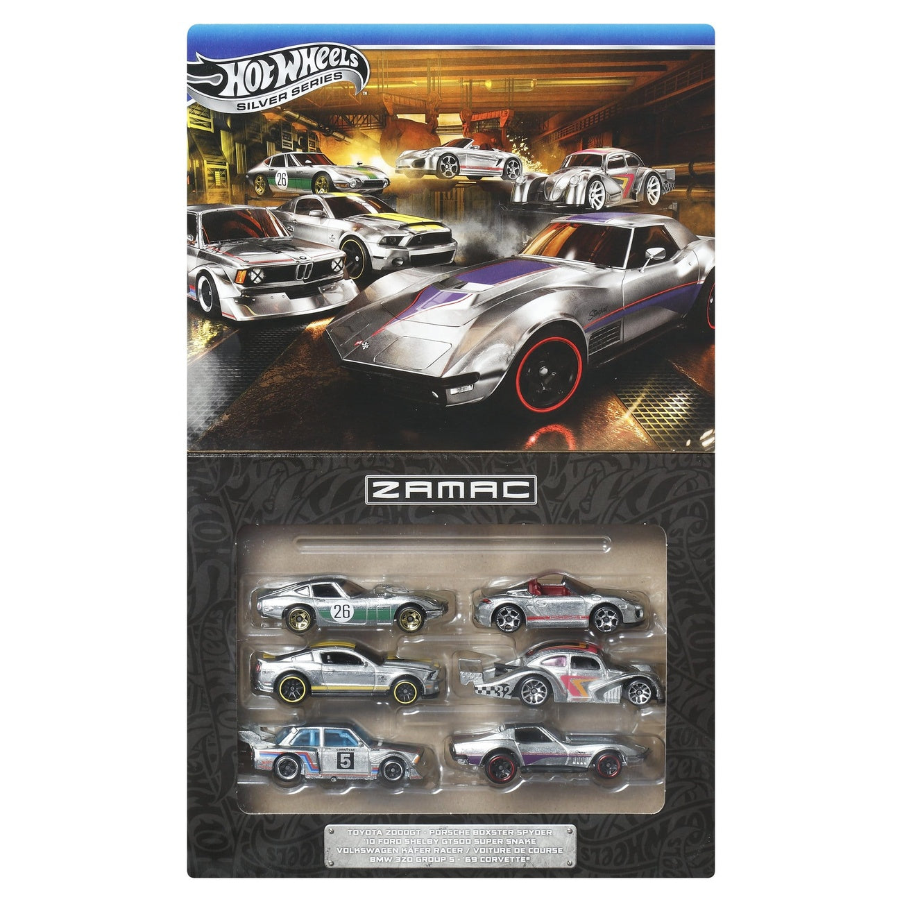 Immagine del prodotto Hot Wheels Silver Series veicoli die-cast confezione da 6 1/64 ZAMAC