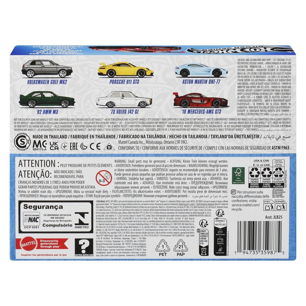 Immagine del prodotto Hot Wheels Silver Series Veicoli Die-Cast set da 6 1/64 Euro Style