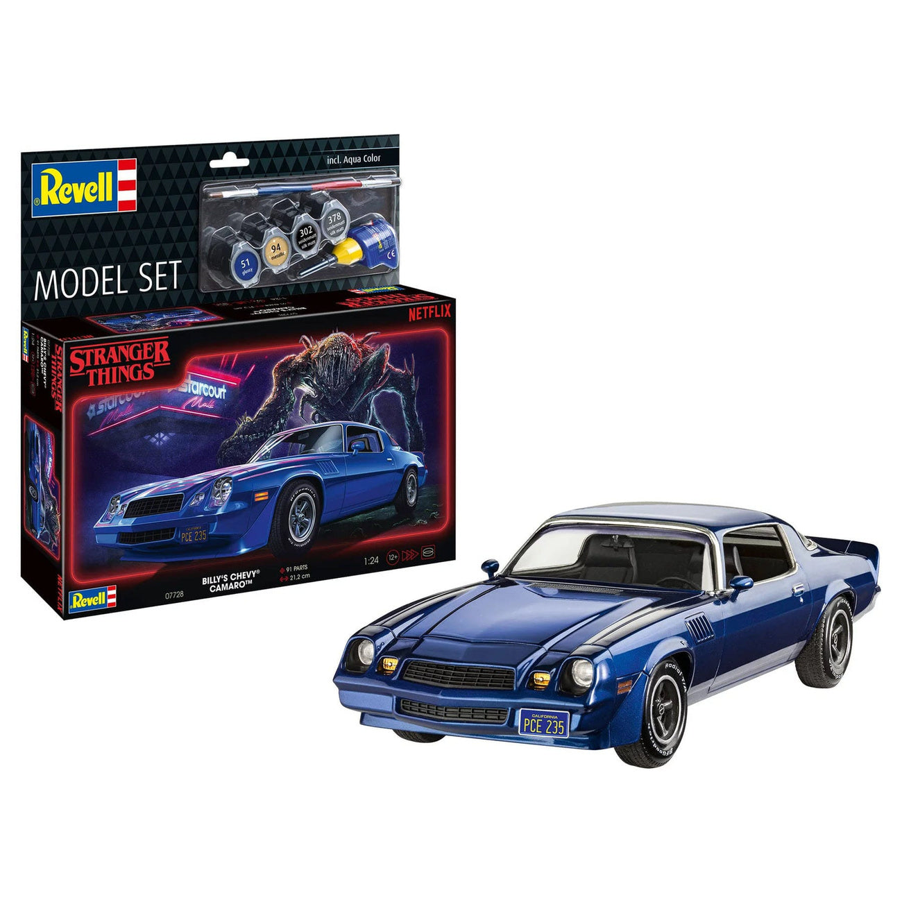 Immagine del prodotto Stranger Things Kit di modellismo Set 1/25 Chevy Camaro Z/28 (Aqua Color) 19 cm