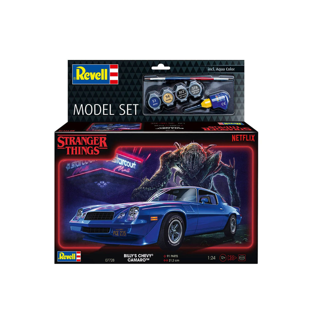 Immagine del prodotto Stranger Things Kit di modellismo Set 1/25 Chevy Camaro Z/28 (Aqua Color) 19 cm