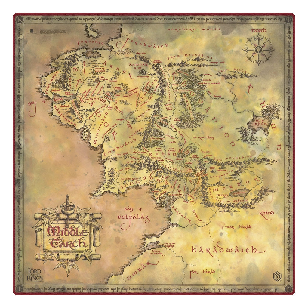 Immagine del prodotto Ultimate Guard Tappetino da gioco Oversized 61 x 61 cm Il Signore degli Anelli™ "Luoghi della Terra di Mezzo"