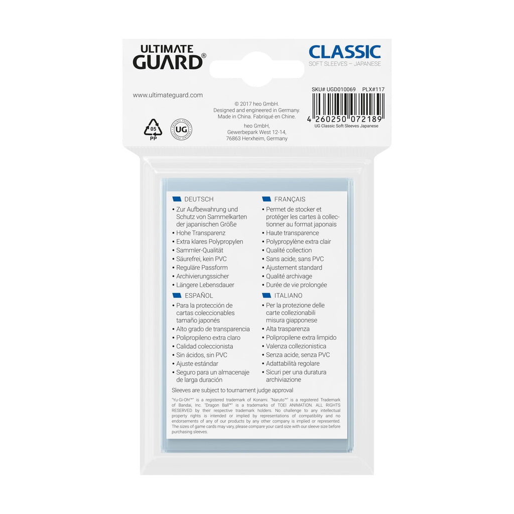Immagine del prodotto Bustine Ultimate Guard Classic formato giapponese (100)