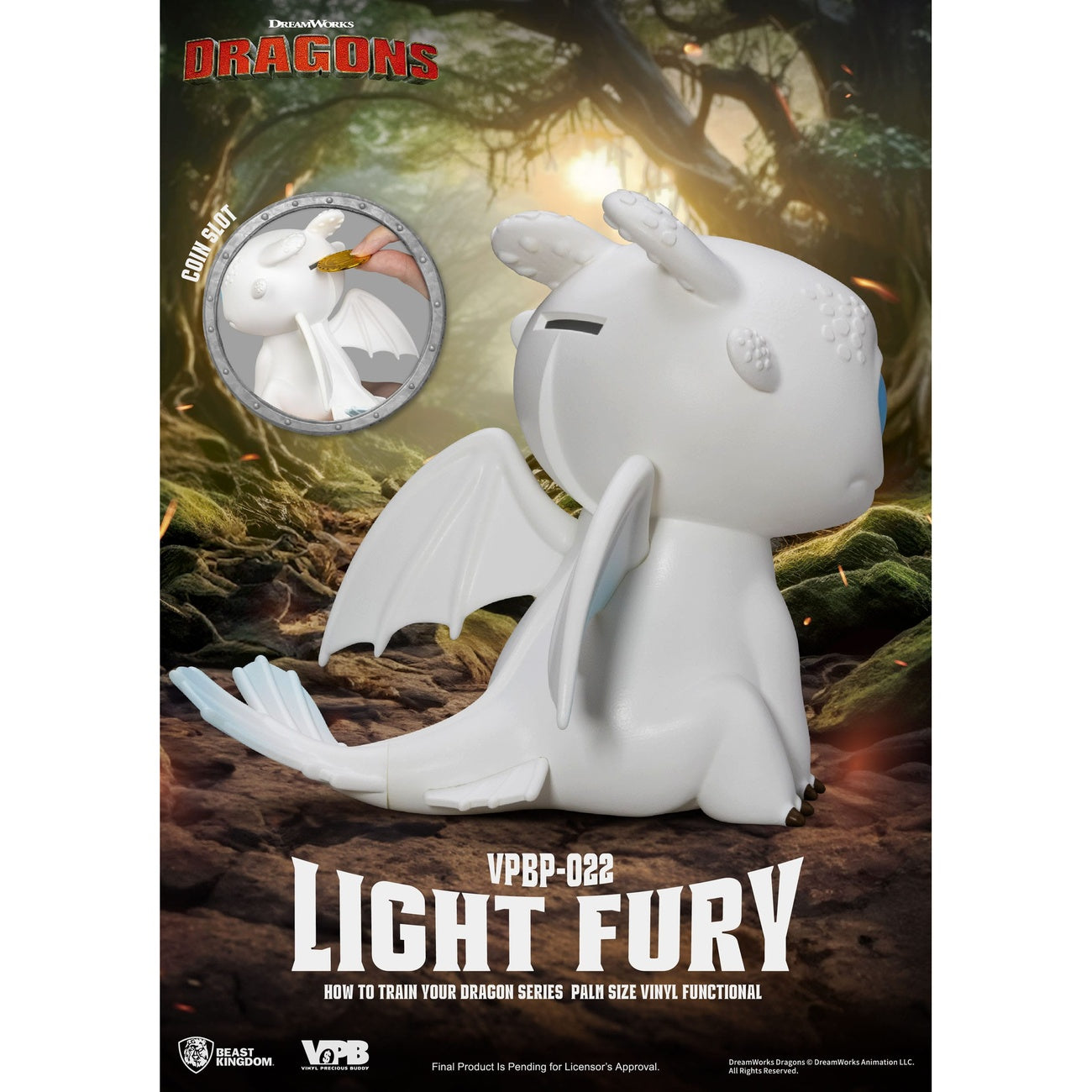 Immagine del prodotto Dragon Trainer Piggy Salvadanaio in vinile Light Fury 12 cm