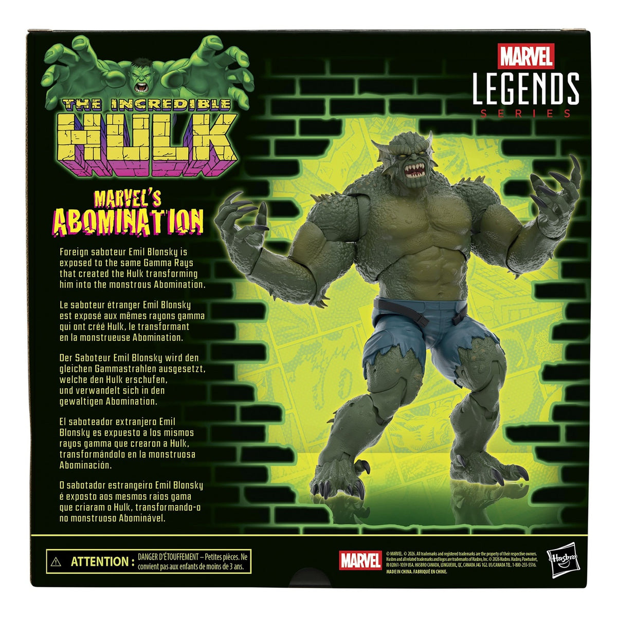 Immagine del prodotto The Incredible Hulk action figure Marvel Legends Marvel's Abomination 15 cm
