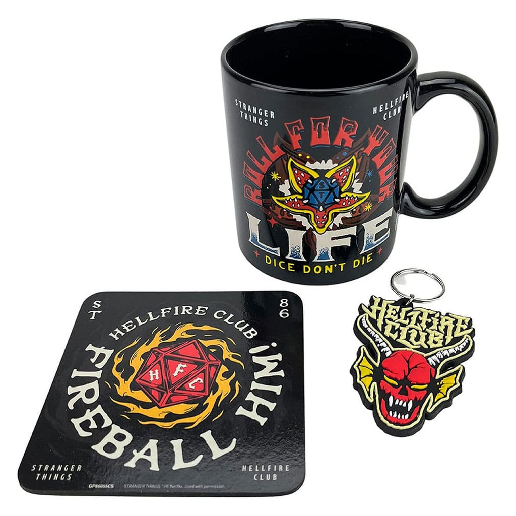 Immagine del prodotto Stranger Things Set tazza, sottobicchiere e portachiavi Hellfire