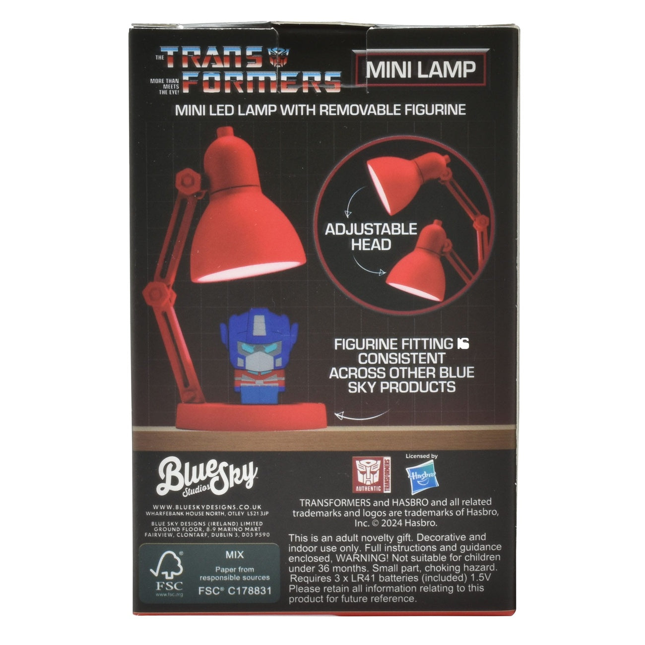 Immagine del prodotto Transformers mini lampada LED con figura 10 cm