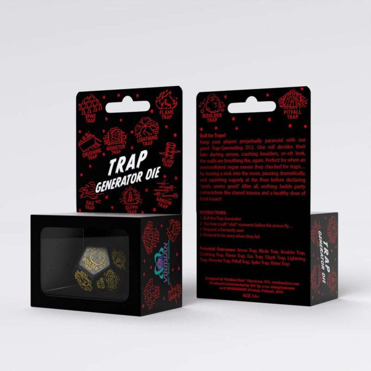 Immagine del prodotto Dado Viridian Jumbo Trap Generator D12 Nero