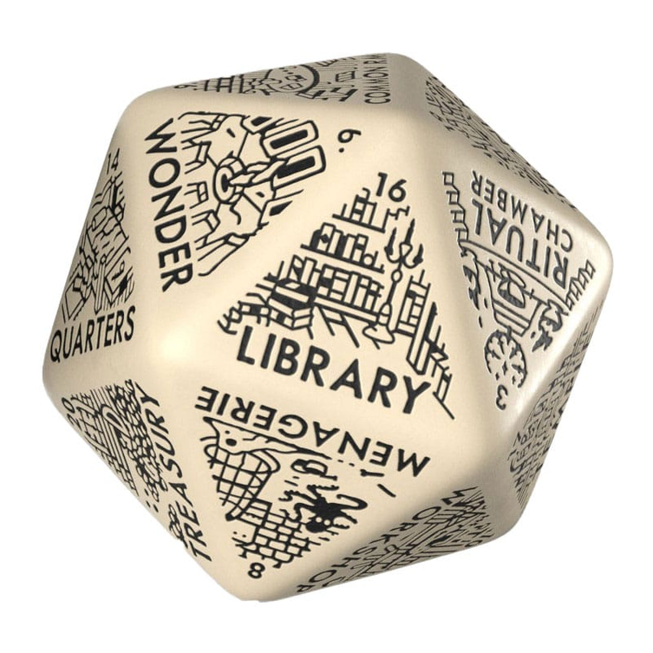 Immagine del prodotto Dado Viridian Jumbo Dado Dungeon Room Generator D20 Beige