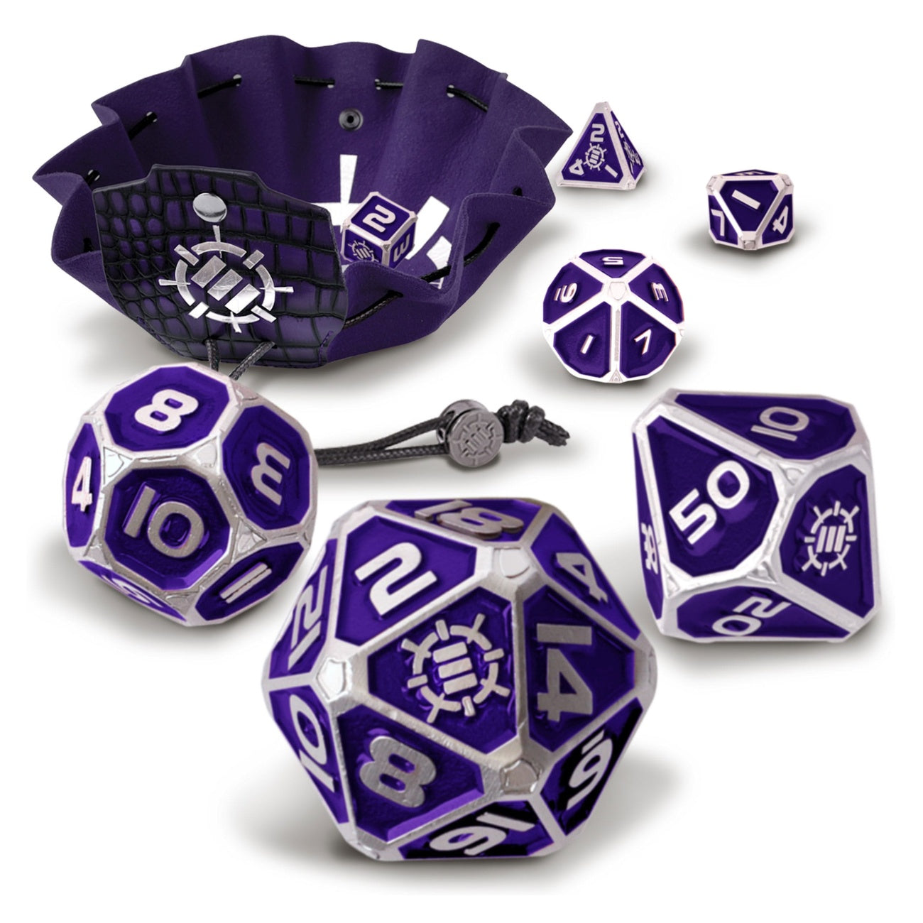 Immagine del prodotto Enhance Tabletop Series Set di dadi RPG in metallo viola (7)