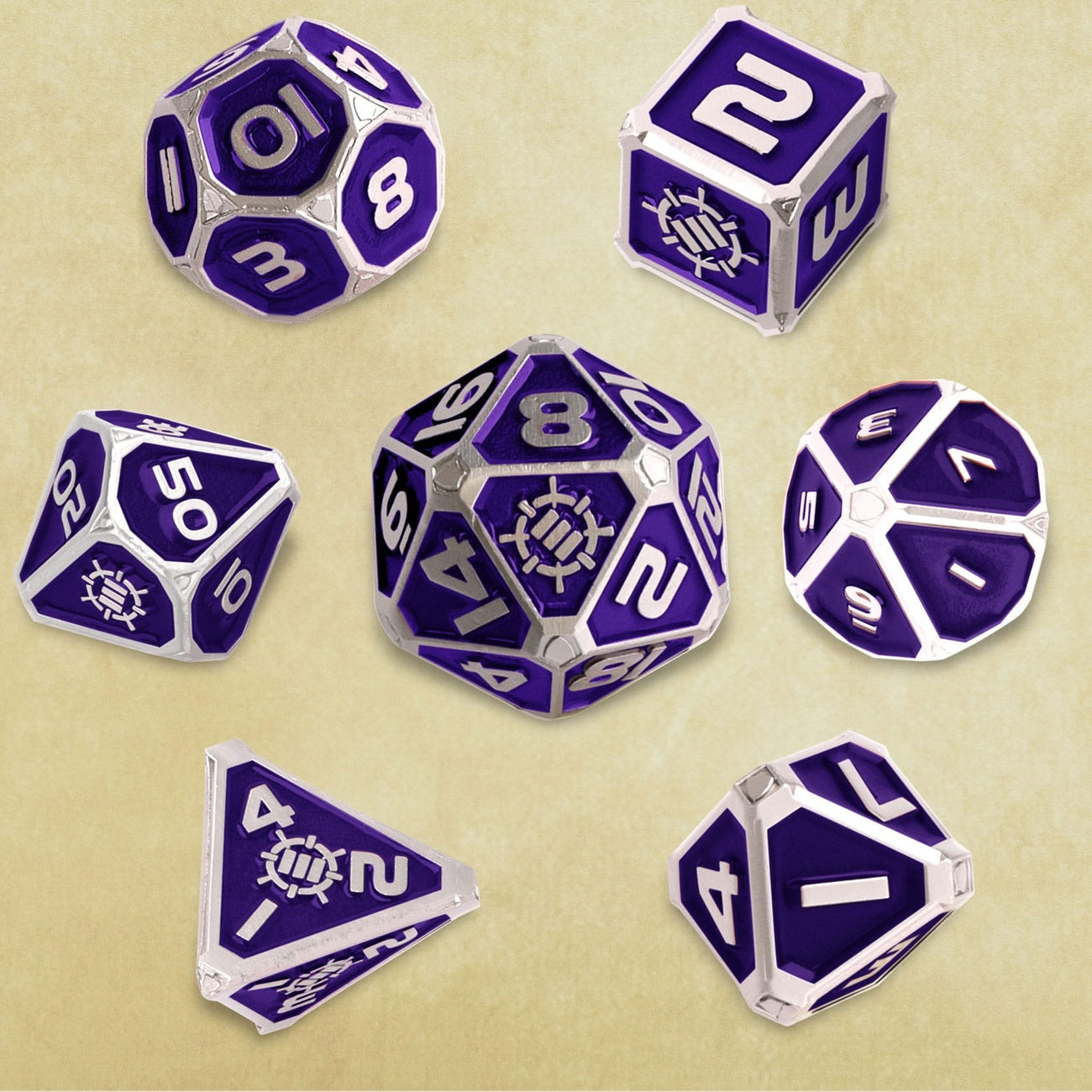 Immagine del prodotto Enhance Tabletop Series Set di dadi RPG in metallo viola (7)