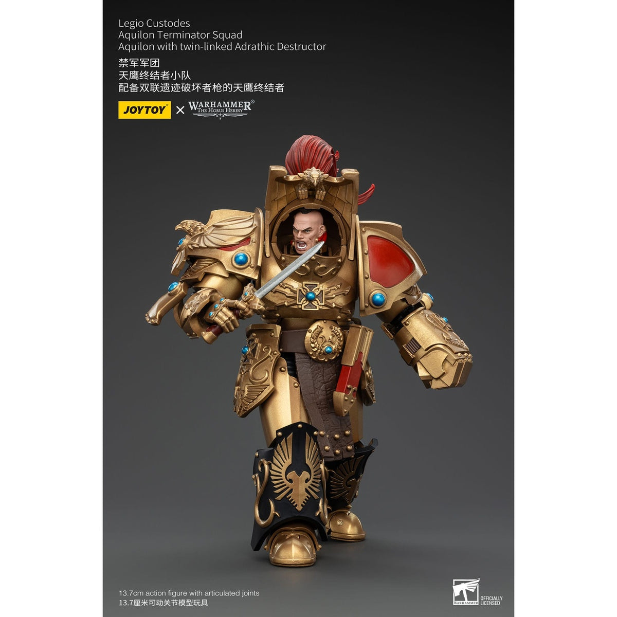 Immagine del prodotto Warhammer The Horus Heresy Action figure 1/18 Legio Custodes Aquilon Terminator Squad Aquilon con Adrathic Destructor binato
