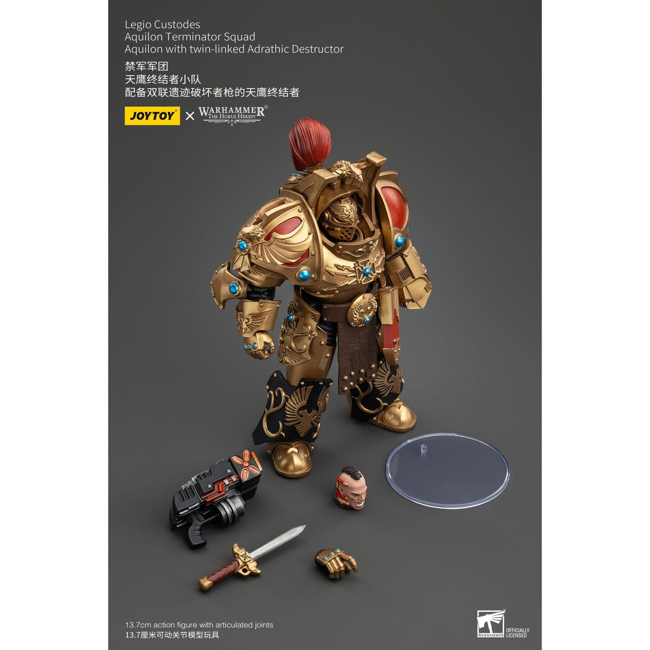 Immagine del prodotto Warhammer The Horus Heresy Action figure 1/18 Legio Custodes Aquilon Terminator Squad Aquilon con Adrathic Destructor binato